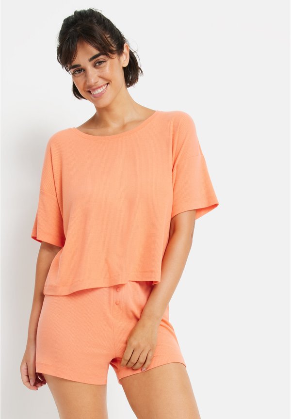 LSCN BY LASCANA SHORTY SET - Nachtwäsche Set - coral