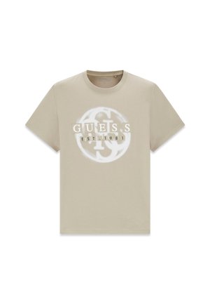 Guess, CN SS PATCH LOGO 4G TEE - T-shirt imprimé - beige