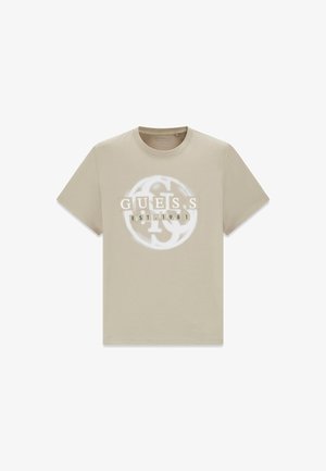 Guess, CN SS PATCH LOGO 4G TEE - T-shirt imprimé - beige