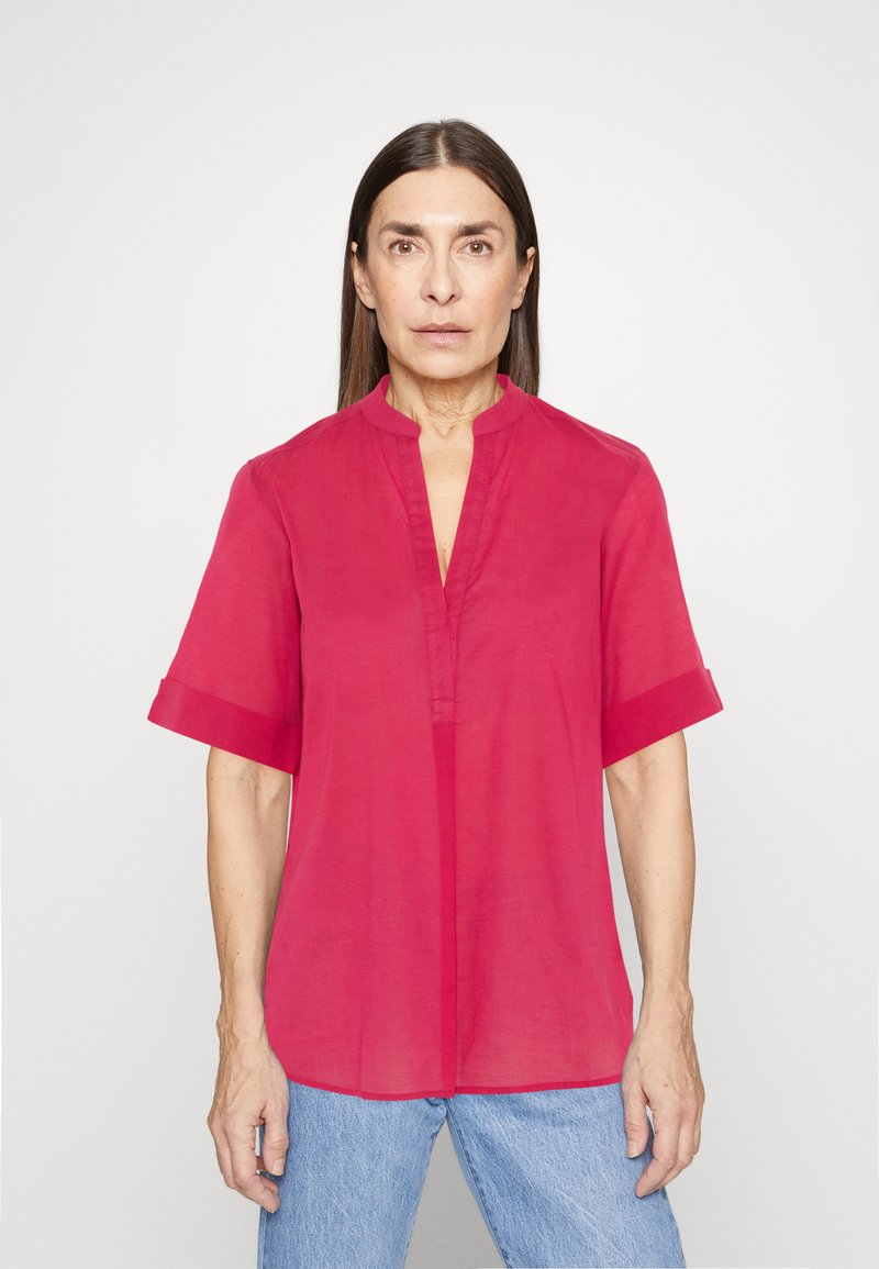 Marc O'Polo SHORT SLEEVE V NECK FEMININE SHAPE Blouse dahlia pink/pink Zalando.co.uk