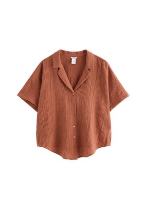 Lindex, LINDEX MOM CRINKLED SHIRT LINDEX - Skjortebluser - dark dusty orange