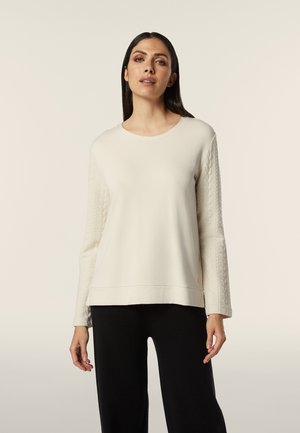 GIROCOLLO IN  CON MANICHE A TRECCE - Sudadera - white sand