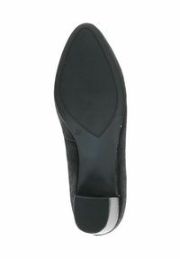 Suola di scarpa nera con una finitura liscia, punta arrotondata e tacco leggero. Presenta una parte superiore testurizzata e la taglia '37' impressa sul fondo.
