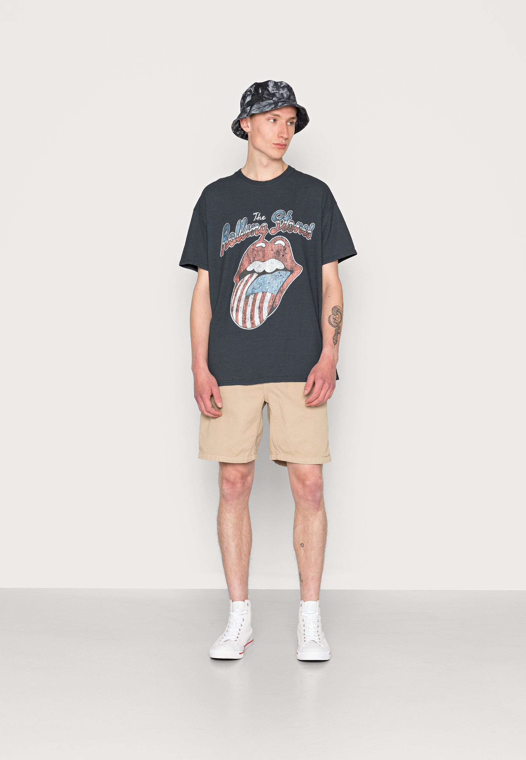 Vintage Supply THE ROLLING STONES FRONT TEE - Camiseta estampada - charcoal  od/antracita - Zalando.es