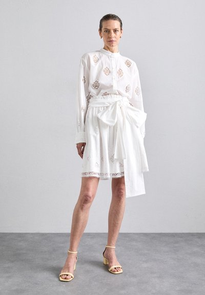 Erdem SKIRT WITH GATHERED WASIT - A-linjainen hame - white