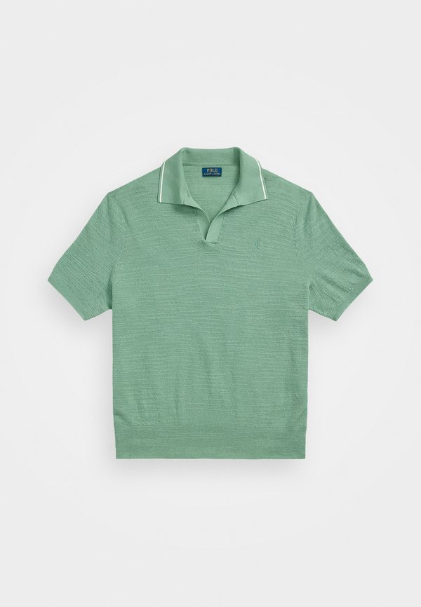 TEXTURED COTTON-LINEN SWEATER - Polo shirt - faded mint3
