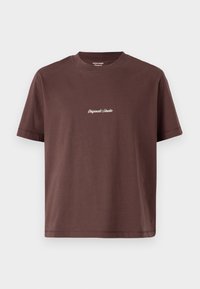 JORNORREBRO EMB TEE SS CREW NECK NOOS - Tricou cu imprimeu - deep mahogany