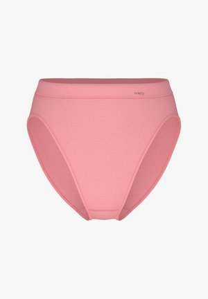 Roze slips met hoge taille gemaakt van zachte stof, met een gladde textuur en minimale naden, met een logo nabij de tailleband.