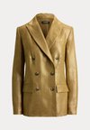 FOILED LINEN BLAZER - Σακάκι - brown/gold foil
