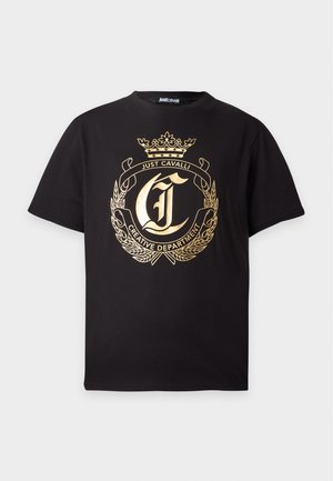 Just Cavalli, CROWN - T-shirt imprimé - black/gold-coloured