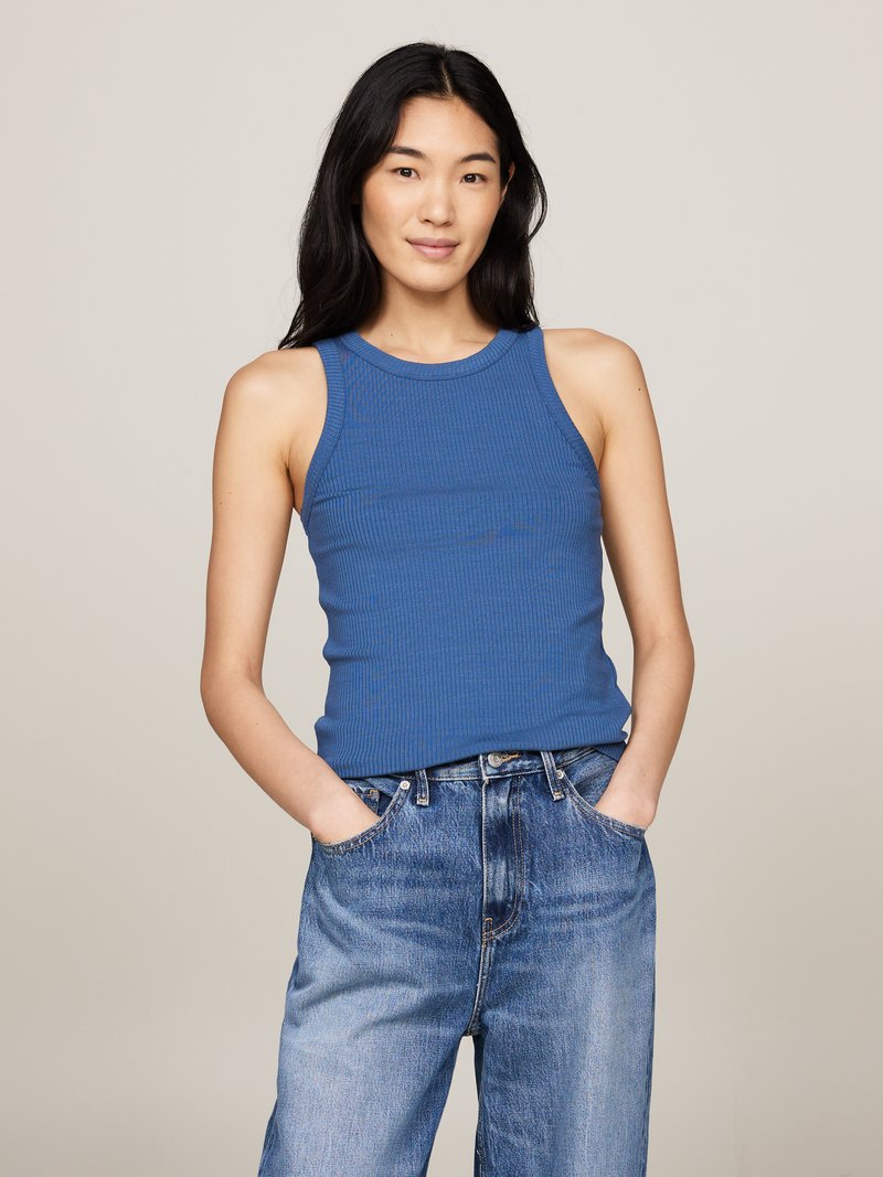 Tommy Hilfiger SLIM TANK - Top - blue