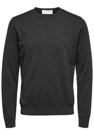Selected, SLHBERG CREW NECK - Svetr - antracit/melange