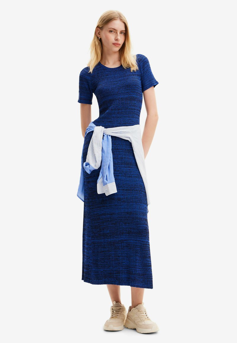 Desigual Robe pull denim bleu