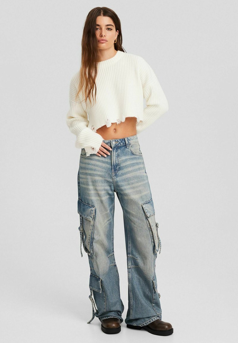 Bershka Relaxed fit jeans blauwgrijs Bershka Relaxed fit jeans blauwgrijs