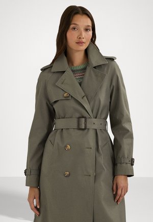 DOUBLE BREASTED BELTED TRENCH COAT - Trenchcoat - olive fern