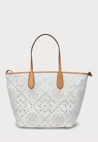 EYELET LINEN MEDIUM BELLPORT TOTE - Kandekott - white/honey