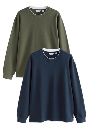 REGULAR FIT - MOCK CREW NECK  2 PACK  - Maglietta a manica lunga - navy blue khaki green