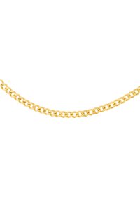Collana in oro con anelli intrecciati e finitura lucida. Gli anelli sono spessi e uniformemente spaziati, creando un design coeso.