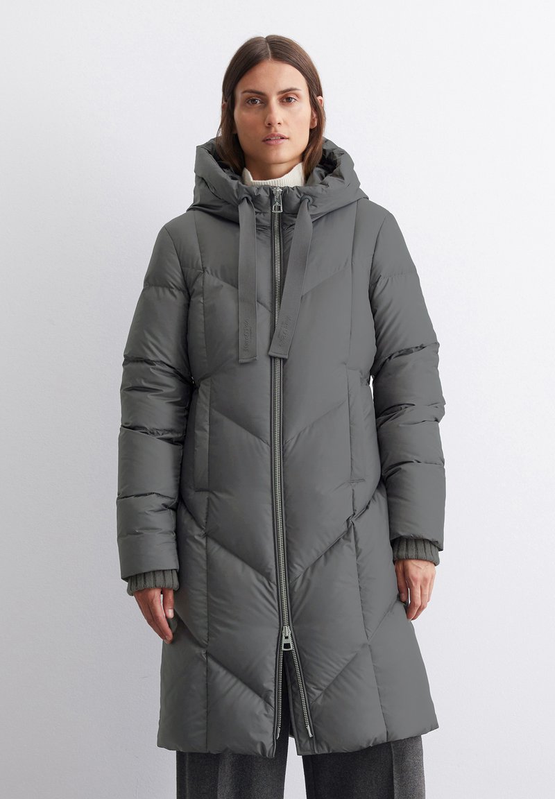 Marc O'Polo LONG NEW QUILTINGS WITH HOOD - Sulemantel - light graphite
