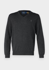 SLIM FIT WASHABLE WOOL V-NECK JUMPER - Strickpullover - dark granite