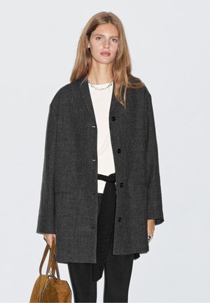 Massimo Dutti MID-LENGTH WITH LAPEL COLLAR - Klassischer Mantel - grey