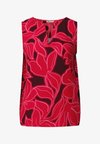 TOP WITH TEXTURED MIX AND PRINT - Blouse - salsa red