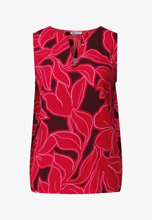 Street One, TOP WITH TEXTURED MIX AND PRINT - Blouse - salsa red
