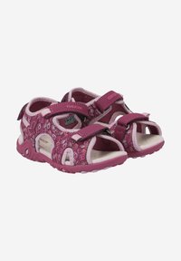 Rosa Sandalen mit floralen Mustern, verstellbaren Riemen, atmungsaktivem Design und Gummisohlen. Offene Zehenform mit gepolsterten Einlegesohlen.