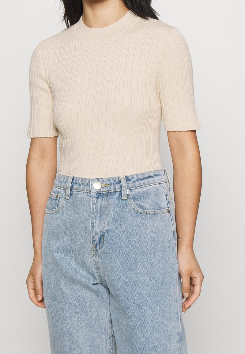 Selected Femme Petite Triko s potiskem - off-white