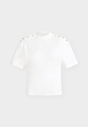 Tommy Hilfiger, BUTTON TEE - T-shirt basique - ecru