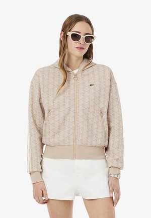 SF7606 - Sweat zippé - beige blanc-gi