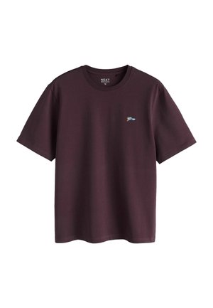 Next, REGULAR FIT - PLAIN EMBROIDERED T-SHIRT . - T-shirt basique - burgundy red pennant