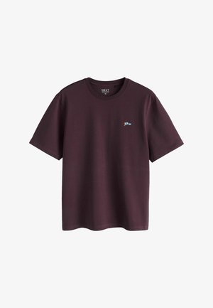 Next, REGULAR FIT - PLAIN EMBROIDERED T-SHIRT . - T-shirts basic - burgundy red pennant