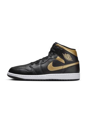 AIR JORDAN 1 MID UNISEX - Sneakers hoog - black mtlc gold white