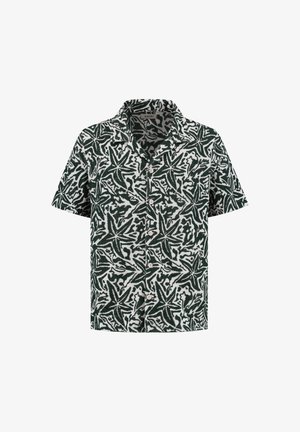 Lühikeste varrukatega särk, millel on roheline ja valge lehe muster, nööbid ees ja krae. Valmistatud kergest kangast.