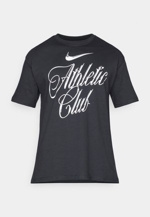 Tricou negru din bumbac, cu text grafic alb „Athletic Club” și logo-ul Nike pe piept; mâneci scurte, croială clasică.