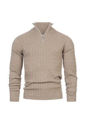 Kronstadt CABLE HALF-ZIP - Strikkegenser - beige mix