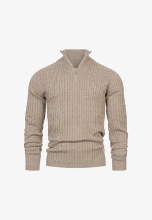 Kronstadt CABLE HALF-ZIP - Strikkegenser - beige mix