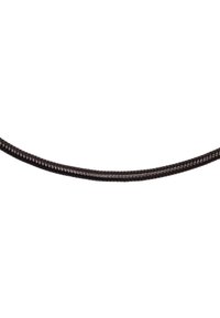 Cavo intrecciato nero con una superficie liscia, forma circolare e pattern uniforme; progettato per resistenza e flessibilità.