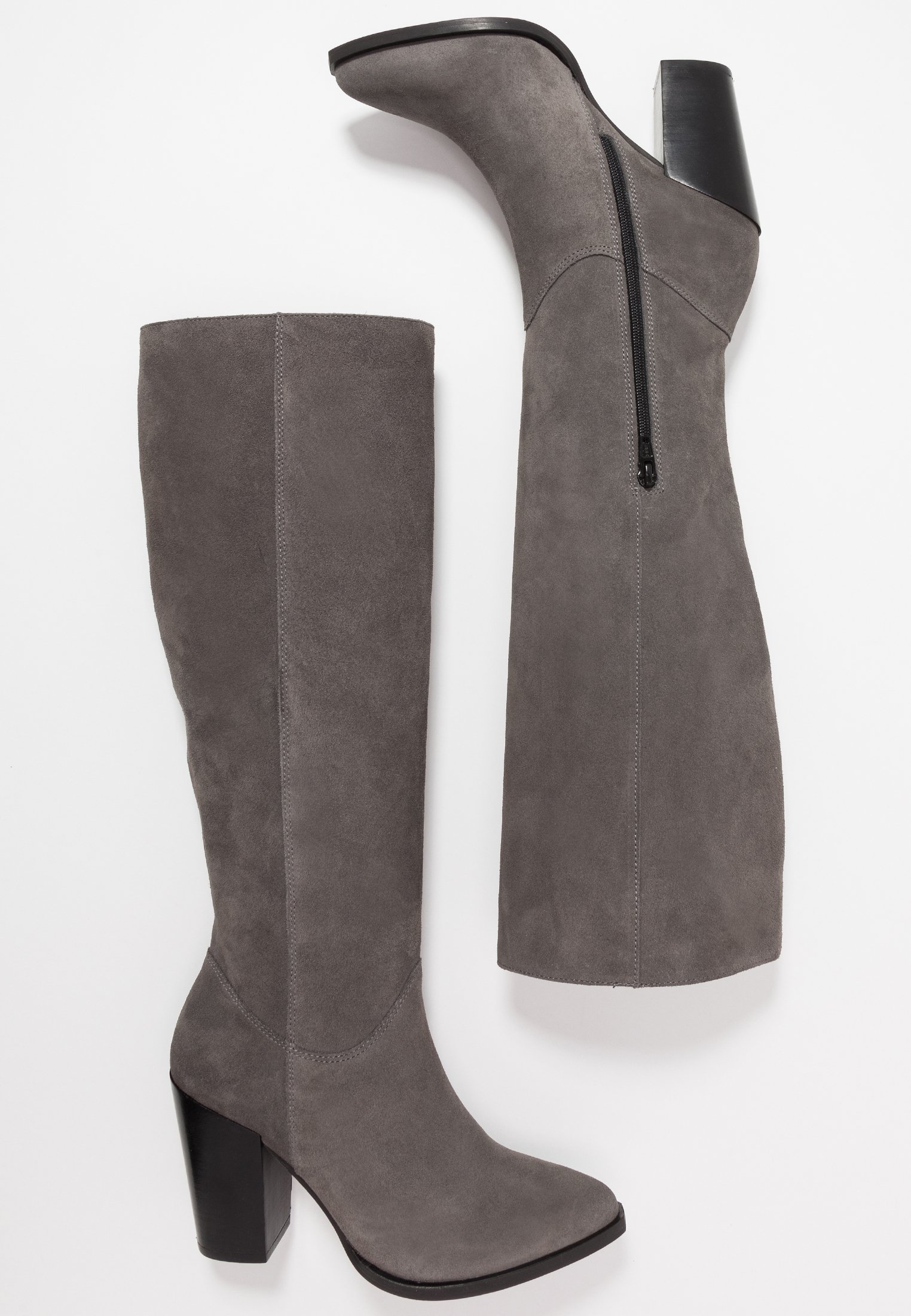 Zign Klassiska stövlar dark gray Zalando.se Simply Be WIDE FIT GWEN KNEE HIGH Cowboy Bikerboots