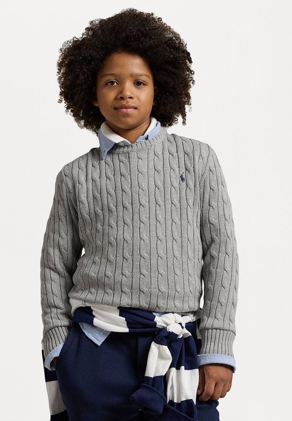 CABLE KNIT COTTON JUMPER - Jumper - andover heather