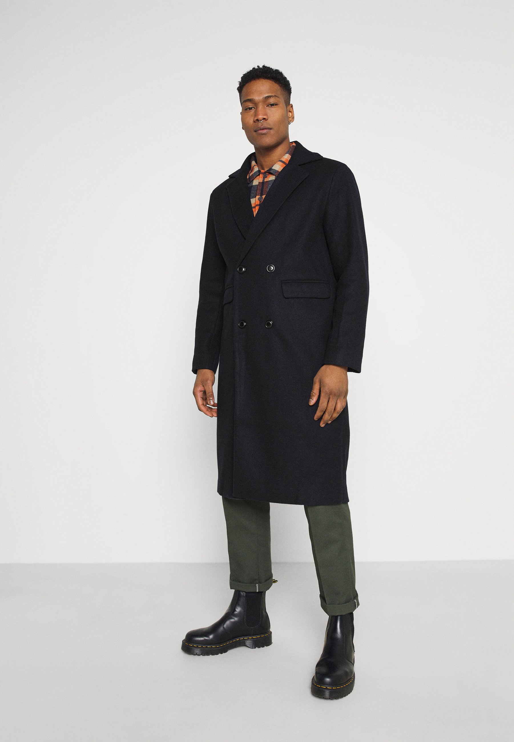 navy tailored coat