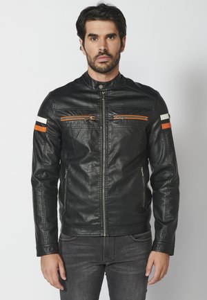 Kunstlederjacke -   black