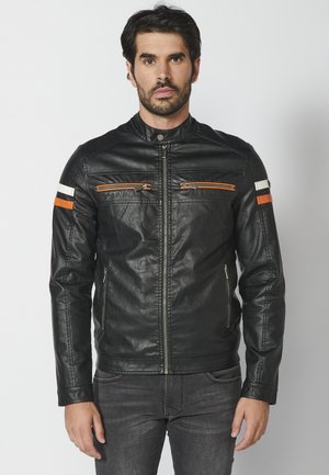 Comprar Chaqueta de cuero acolchada negra para hombre, abrigo de cuero de  vaca auténtico, chaquetas informales de invierno para hombre, abrigo  ajustado de otoño, ropa para hombre