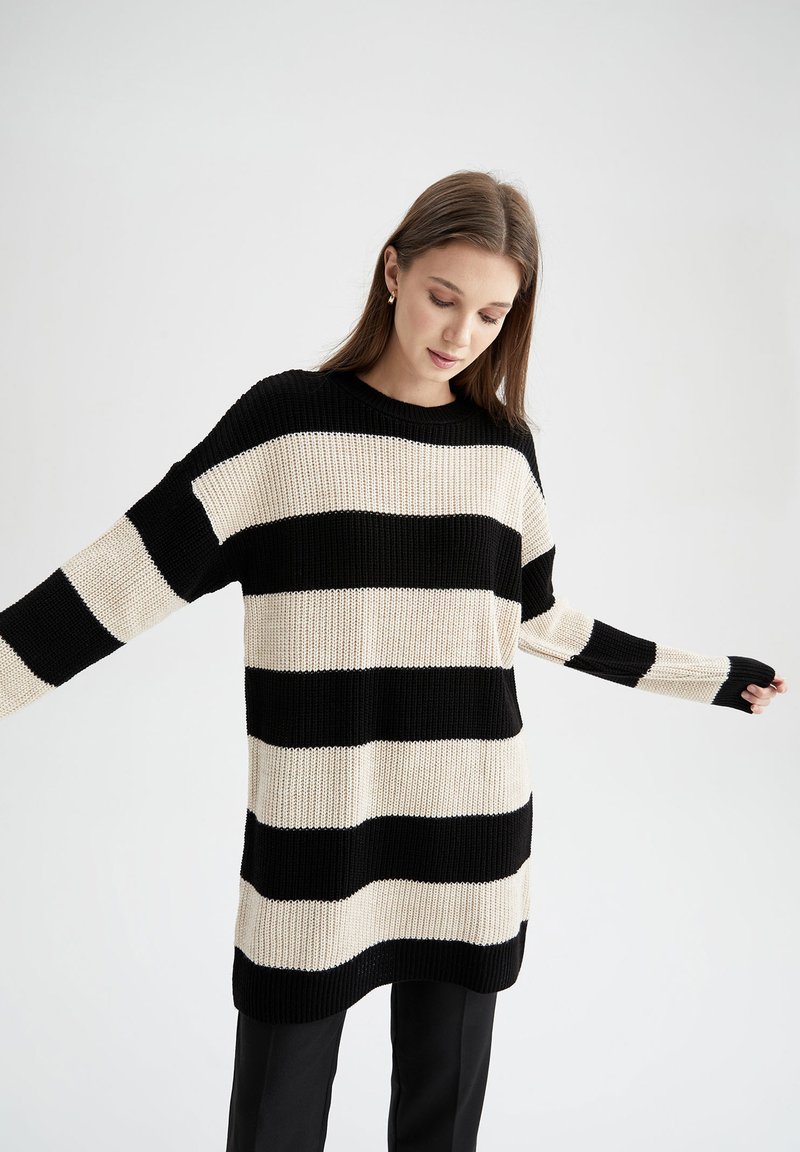 Damen Strickjacken | DeFacto REGULAR FIT Strickpullover black/schwarz - JI86044 Damen Strickjacken | DeFacto REGULAR FIT Strickpullover black/schwarz - JI86044