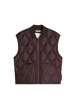 Marc O'Polo, WOVEN OUTDOOR JACKETS, BOMBER, ONION QUILTING - Waistcoat - black cherry