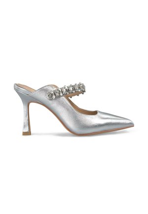 Mules à talons - plateado
