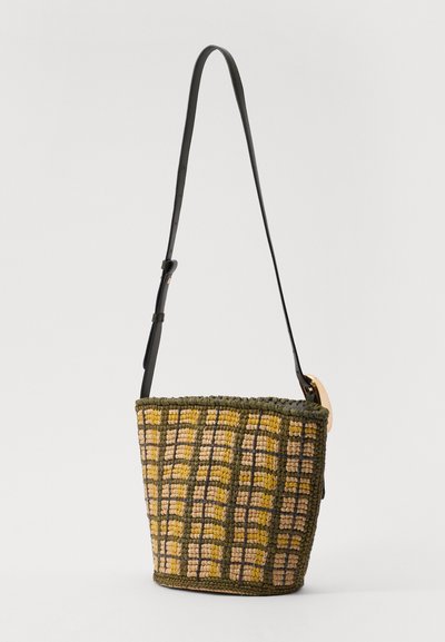 Rabanne Geantă crossbody - tartan/naturel/kaki