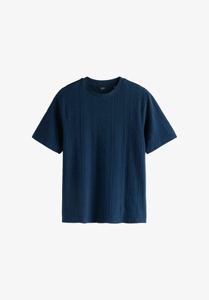Next, REGULAR FIT - SMART TEXTURED T-SHIRT . - T-shirt con stampa - navy blue