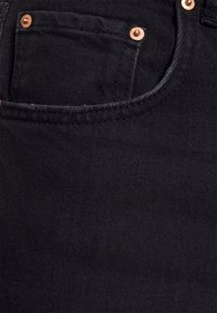 Gina Tricot HIGH WAIST SLIT - Calças de ganga de perna direita - offblack